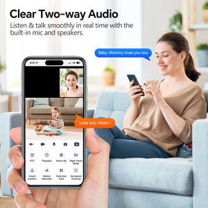 Caméra de sécurité intérieure 3MP avec écran intégré, WiFi/4G, PTZ, suivi humain, vision nocturne claire 24h/24 et 7j/7, audio bidirectionnel, surveillance à domicile/bébé/animaux de compagnie - Product Image 2