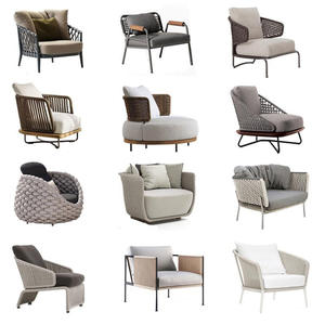 أطقم أثاث حدائق وشرفات بتصميم اسكندنافي مخصص للفلل، كراسي حدائق ومقاعد حدائق الفنادق وأرائك - Product Image 1