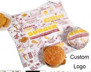 Custom Printed <b>Food</b> Grade PE Coated Burger <b>Wrapping</b> <b>Paper</b> Bread Fast <b>Food</b> Restaurants Baking <b>Paper</b> Wholesale From Factory - Product Image 6