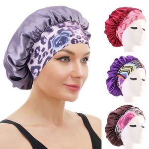 Bonnet en satin ajustable personnalisé avec logo, imprimé floral et large bande unie, idéal pour un usage quotidien unisexe en extérieur - Product Image 1