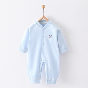 Combinaison Bébé Nouveau-né Printemps Automne en Coton, Barboteuse à Boutons Pression Manches Longues, Respirante et Sans Coutures - Product Image 1