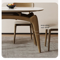 Table à manger extensible ronde en pierre frittée d'usine 2026, table à manger extensible, plateau en céramique rotatif, mécanisme de table