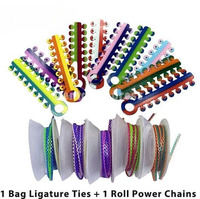 Ligature élastique orthodontique dentaire anneaux élastiques pour accolades dentaires anneau de ligature double couleur élastomère
