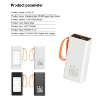 Chargeur USB de haute qualité à grande capacité, batterie externe 50000mAh 70000mAh, chargeur portable pour téléphone portable, ordinateur portable, lampes, camping en plein air