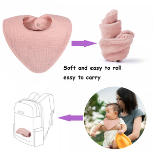 Baberos Transpirables <span class=keywords><strong>para</strong></span> Bebés con Diseño de Dibujos Animados, Baberos de Algodón Cómodos <span class=keywords><strong>para</strong></span> Alimentación con Botones Ajustables - Product Image 5