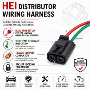 Faisceau de câblage automobile HEI Distributor, connecteur d'alimentation 12V pour tachymètre, cuivre étamé de haute qualité, étanche IP67, PVC/Nylon - Product Image 3