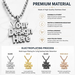 Produttori di Gioielli Personalizzati: <span class=keywords><strong>Orecchini</strong></span>, Anelli, Bracciali, Catene, Collane con Nome, Logo, Gioielli con Perline Personalizzati, Collane con Ciondolo per OEM <span class=keywords><strong>Uomo</strong></span> - Product Image 3