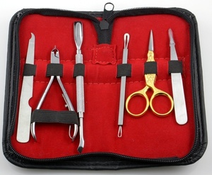 Ensemble de lime à ongles pour manucure et pédicure de 6 pièces Pince à cuticules Nettoyeur d'ongles Outil de pointage pour ongles Ciseaux à cuticules Pince à épiler - Product Image 3