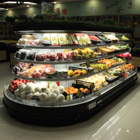 Vitrine de réfrigérateur de légumes de supermarché vitrine de réfrigérateurs commerciaux Offre Spéciale de 2500mm avec congélateur à refroidissement par air inclus