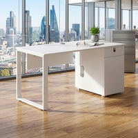 Poste de travail de bureau individuel moderne en bois avec cloison de séparation pour employé, ensemble de mobilier de bureau blanc, vente en gros