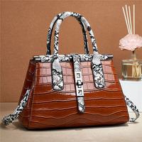 Sac à main pour femme à motif crocodile, en cuir PU, sac à bandoulière de luxe pour femmes, sac fourre-tout pour un usage quotidien