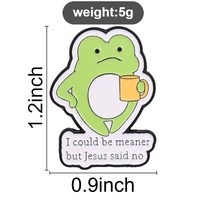 Broche en émail Grenouille grincheuse avec tasse à café, en alliage de zinc, pour sac à dos, veste, chapeau, revers, accessoire de collection, cadeau