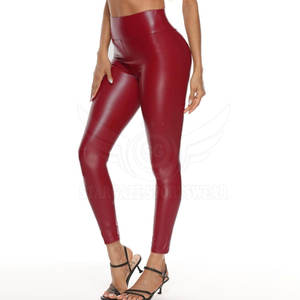 Dernières mode Street Wear Legging en cuir taille haute pantalon en cuir décontracté Legging fermeture éclair pantalon en cuir PU - Product Image 3