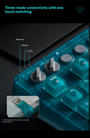 Clavier mécanique 8Bitdo Retro87 en ABS, bleu transparent, tri-mode sans fil, compatible avec PC et ordinateurs portables