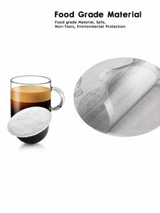 แพ็คสติกเกอร์ซีลอลูมิเนียมแบบใช้แล้วทิ้ง100สำหรับ <span class=keywords><strong>Nespresso</strong></span> <span class=keywords><strong>Vertuo</strong></span> <span class=keywords><strong>Plus</strong></span> ฝาแคปซูลแบบเติมได้เป็นมิตรกับสิ่งแวดล้อม - Product Image 4