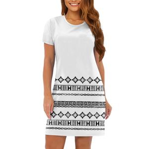 Nueva llegada personalizada Samoa Puletasi mujer cuello redondo manga corta Midi vestido 1 Uds Tonga Puletaha Ptaha vestido estampado bajo demanda - Product Image 2
