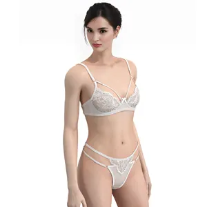 Sexy Lace Lingerie Sets Custom Transparent Push Up Bra And Panty Set For Women