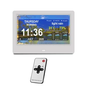 Rockbros — horloge numérique de jour, affichage LCD IPS, 7 pouces, Extra Large, avec prévision de météo, idéal pour les personnes âgées et perte de mémoire alzely