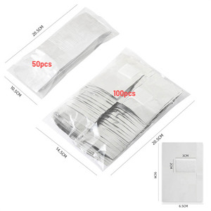 Envolturas de Aluminio para Limpieza de Uñas, Diseño Cuadrado Doble Sólido, Removedor de Esmalte con Algodón para Dedos de Manos y Pies - Product Image 3