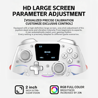 Manette de jeu sans fil Hall Joystick, contrôleur multiplateforme pour Switch/PS4/iOS/PC avec écran LCD