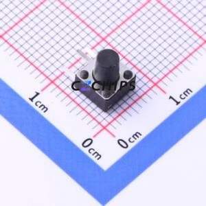K2-1102DE-H4SW-04 Tactile Switch Bent Lead Through Hole-3P,6x6mm Switch 2.5N Right Angle Insert 6mm 6mm - Product Image 1
