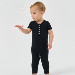 Pyjama barboteuse sans pieds en viscose de bambou pour bébés garçons, vêtements de bébé bio, barboteuse une pièce à manches courtes pour bébés filles, été - Product Image 2