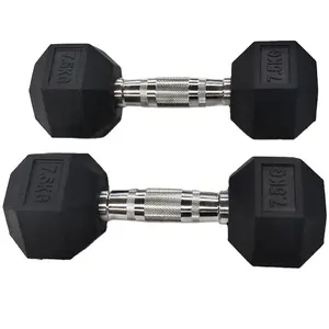 Rubber Coated Hex Dumbbells Factory Big Sales Product LB Size And KG Size Available