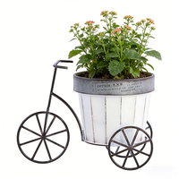 Pot de fleurs créatif en fer forgé, finition argent antique, avec poignées en corde, écologique et durable, pour jardin, balcon, mariage
