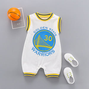 Tuta sportiva estiva senza maniche da basket per bambini appena nati bei vestiti per bambini in tessuto a maglia - Product Image 5