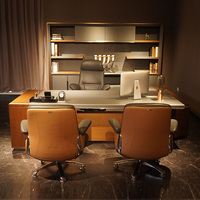 Mobilier de bureau en cuir Bureau de direction Patron Moderne Directeur exécutif Président Table de bureau Design