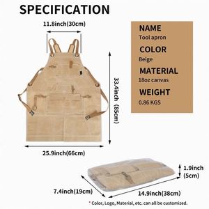 Free Sample Cross Multip Pocket Adjustable <b>Apron</b> Unisex Canvas Heavy Duty <b>Waterproof</b> Tool Work <b>Apron</b> - Product Image 2