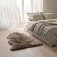Tapis en peau de mouton à poils longs bouclés, moquette douce et moelleuse, style scandinave et rustique, pour chambre ou salon, option vêtement