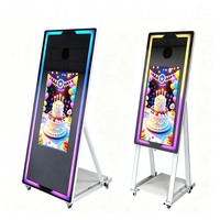 Nouvelle cabine photo numérique portable avec écran tactile et miroir magique, appareil photo, imprimante et coque