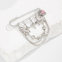 Broche Y2K tendance avec pendentif cœur/étoile superposé pour femme, accessoires de décoration pour costume, bijoux de rue