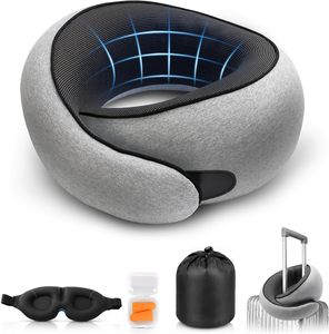Oreiller de voyage en mousse à mémoire de forme en U, doux et lavable, avec logo personnalisé, pour le soutien du cou en voyage - Product Image 1