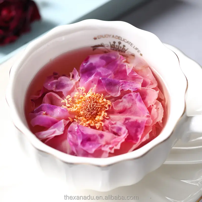 Atacado chinês bela pele desintoxicante saudável brilho anti envelhecimento chá florescendo todo o vermelho rosa congelado flor seca branqueador em massa