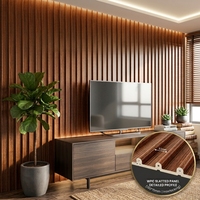 Nouveau design de panneau mural rainuré en WPC, revêtement mural intérieur, installation facile, résistant aux chocs, insonorisant, écologique, appartement, salon