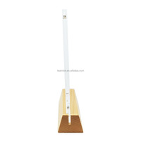 Support de menu de table en acrylique sur base en bois en forme de pyramide pour affichage de bureau, support de table en T