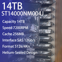 ST14000NM004J Disco Rigido Interno da 14TB, HDD da 3,5 Pollici, 7200RPM, 256MB SAST, 12Gb/s, Unità Sigillata all'Elio per Server