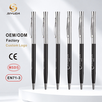 Stylo bille métallique transfrontalier haut de gamme, promotionnel pour entreprises, rétractable, pour hôtels, cadeau, stylo à encre huileuse, logo gravé au laser