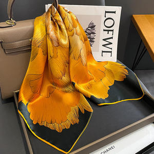 <span class=keywords><strong>Foulard</strong></span> in Pura Seta 100% <span class=keywords><strong>per</strong></span> Donne, Produzione Diretta, Stampa Floreale Personalizzata, Sciarpa Quadrata in Seta 90*90CM, Regalo di Nozze alla Moda - Product Image 3