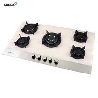 Cuisinière à gaz encastrable Xunda Major 90 cm avec 5 brûleurs en verre – Table de cuisson intégrée