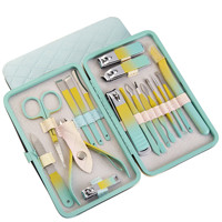Kit de 18 coupe-ongles professionnel en acier inoxydable pour manucure et pédicure, outil de soin des mains pour la maison et les voyages