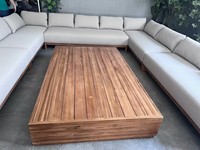 Ensemble de canapés d'extérieur en teck robuste à assise profonde, 7 pièces, grand mobilier de patio modulable pour les distributeurs américains