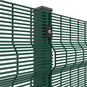 Customized Easy To Assemble High Security Fence Clear View Fence Green Anti-climb Fence