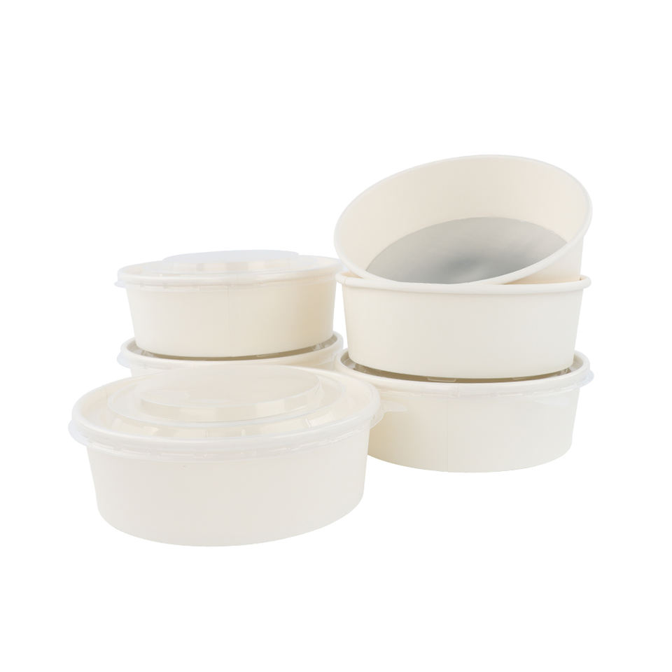 Factory Manufacturer Supply Disposable Custom Food Packing Takeaway Container Salad Bowls Kraft Paper Bowl With Lid