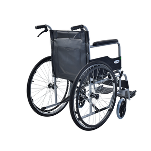 手ごろな価格の革シートクッションハードシート取り外し可能便利な洗面台とハンドブレーキ手動車椅子 - Product Image 3