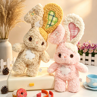 Nouvelle Peluche Lapin Boutonné, Poupée en Peluche Douce et Confortante, Cadeau d'Anniversaire