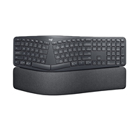 Keyboard Ergonomis Logitech K860 dengan Sandaran Pergelangan Tangan 3 Lapis, 54 Persen Lebih Banyak Dukungan, Pengangkat Telapak Tangan yang Dapat Disesuaikan untuk Kantor