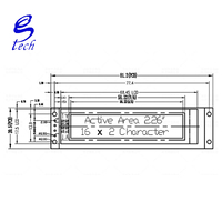 وحدة عرض كريستال سائل OLED مقاس 2.26 بوصة US2066 شاشة صغيرة مع 1602 حرف وواجهة IIC رباعية الأطراف